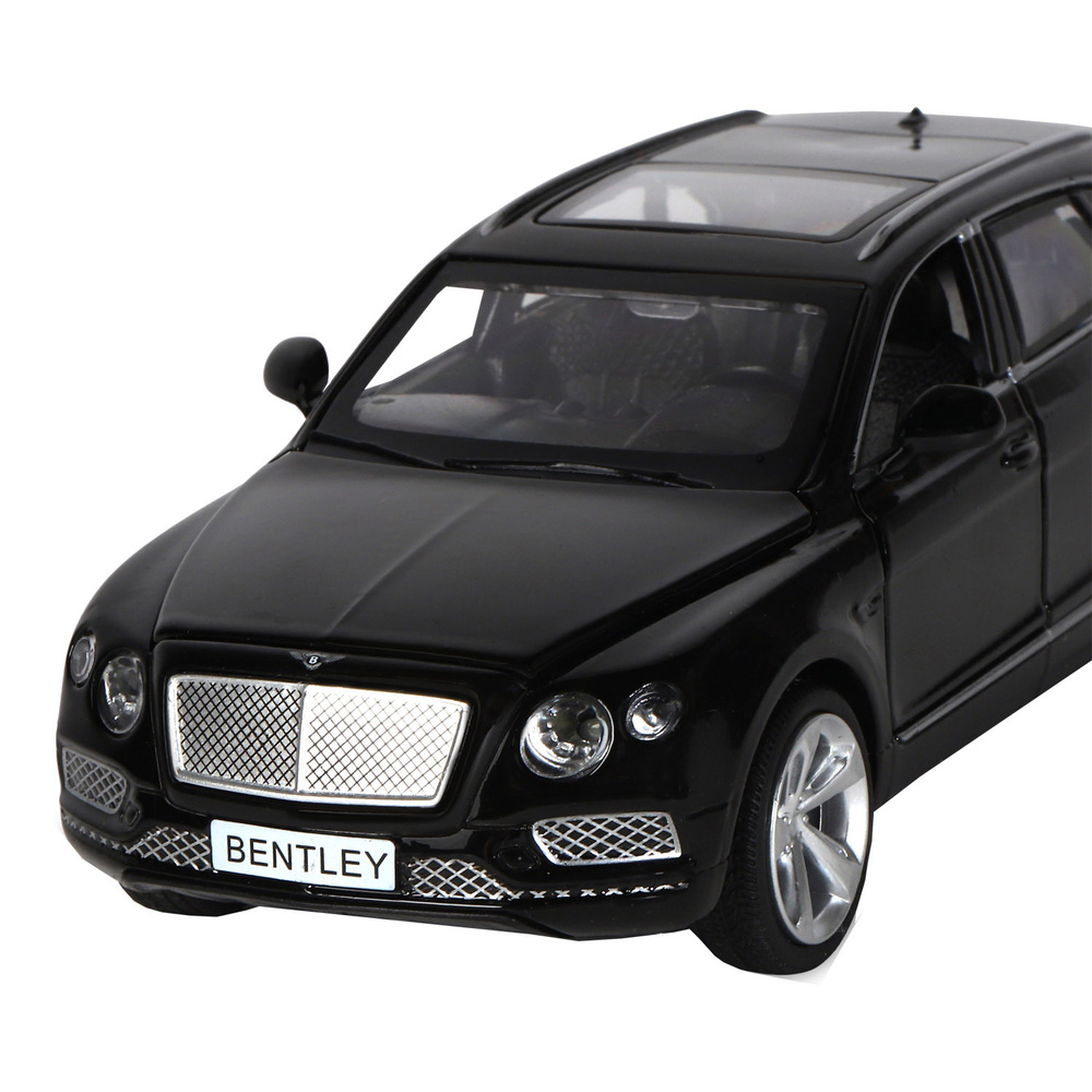 Машинка металлическая 1:34 Bentley Bentayga, черный, свет, звук, откр. двери, капот и багажник, инерция #1