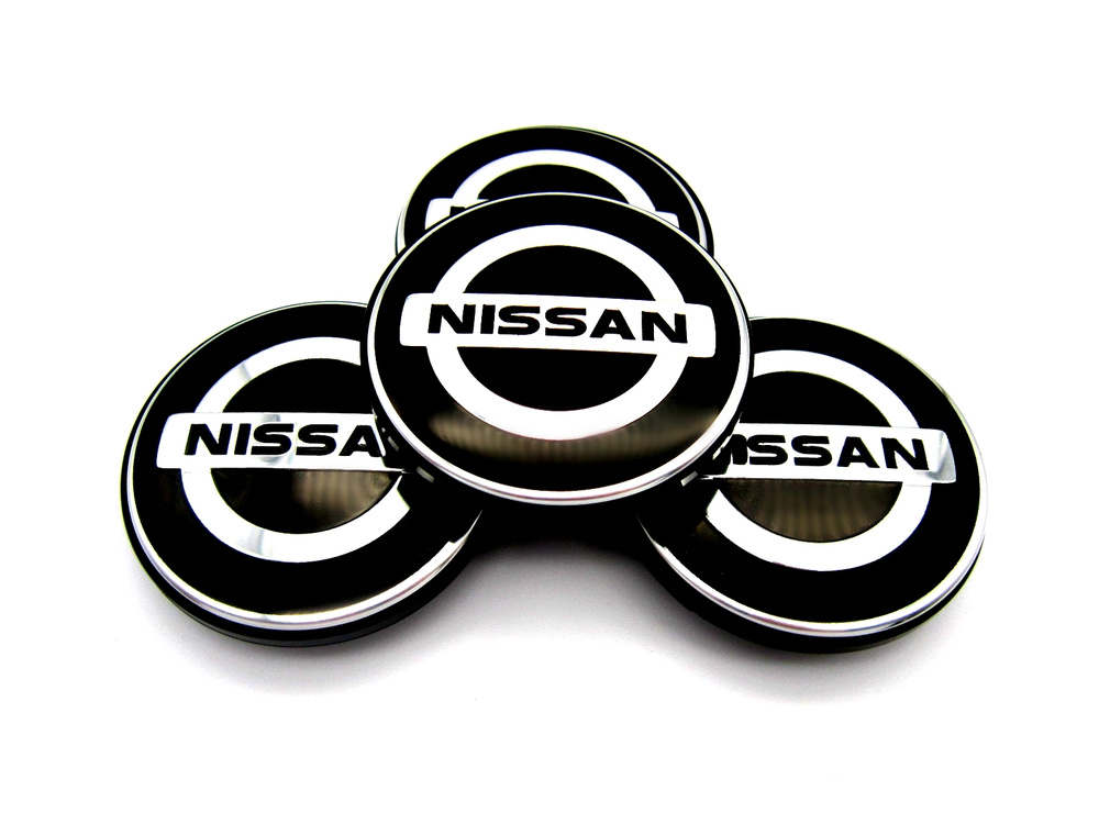 Колпачки заглушки на литые диски КиК Ниссан черный 62/55/10, комплект 4 шт.  #1