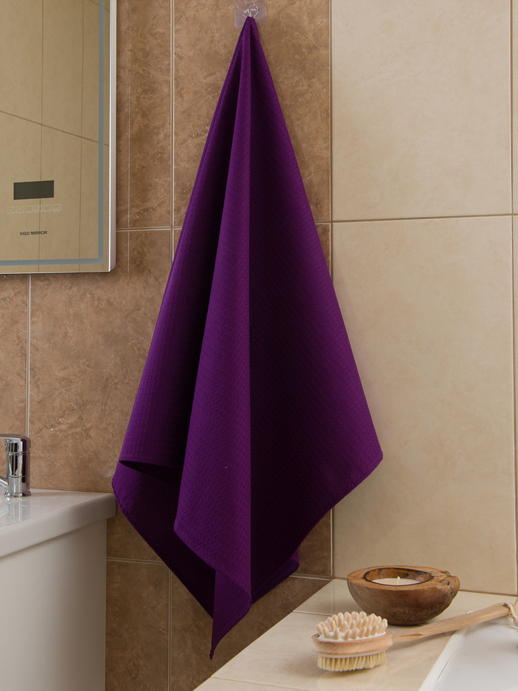 MASO home Полотенце банное Для дома и семьи, Хлопок, 80x150 см, фиолетовый  #1