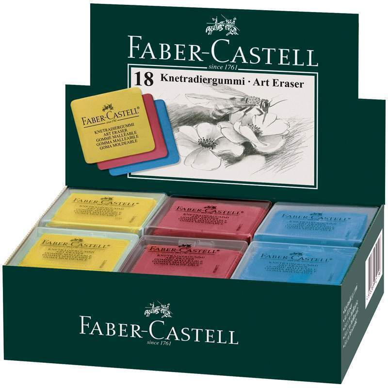 Ластик-клячка Faber-Castell, формопласт, 40*35*10мм, ассорти, в контейнере (1шт.)  #1