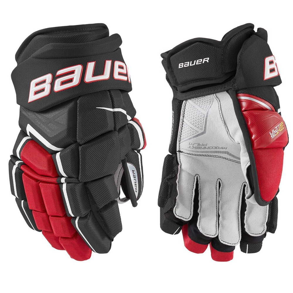 Перчатки BAUER SUPREME ULTRASONIC INT (BLK/RED 12") #1