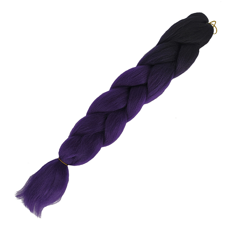 Канекалон коса 60 см, омбре из черного в темно-фиолетовый  #1