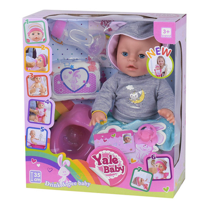 Кукла пупс функциональный для девочки Yale Baby с аксессуарами, пьет, писает, закрывает глаза, рост 33см #1