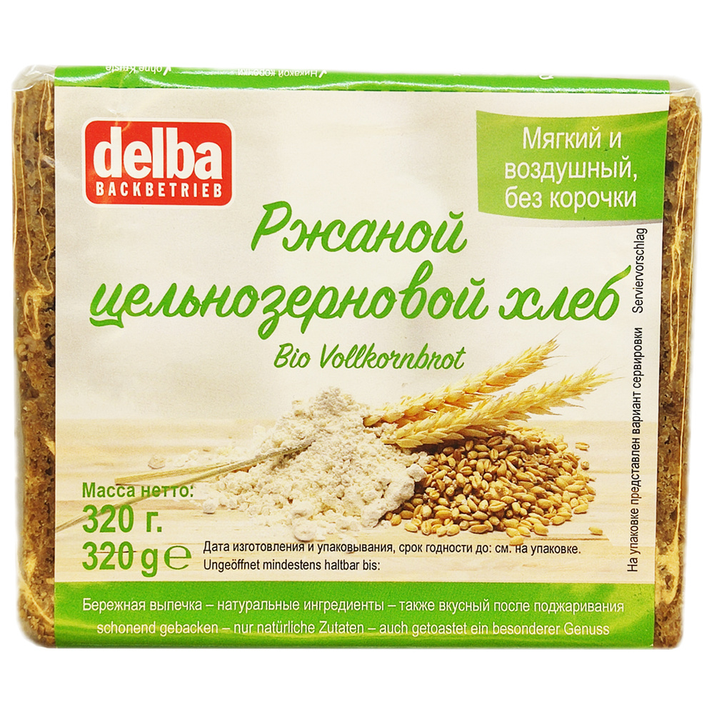 Ржаной цельнозерновой хлеб Delba, 320 грамм #1