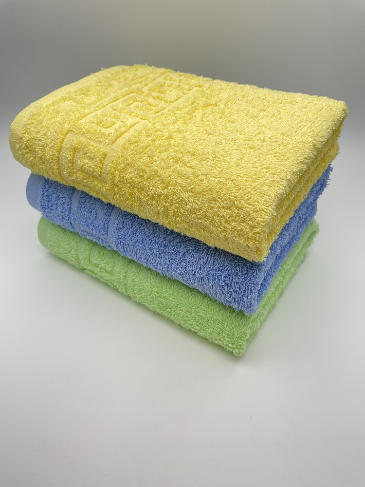 Набор полотенец для лица, рук или ног TM Textile, Хлопок, 50x90 см, салатовый, желтый, 3 шт.  #1