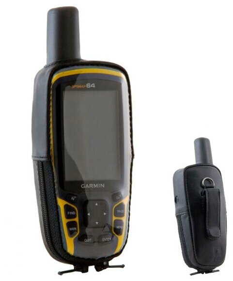Чехол для навигатора Garmin GPSMAP 64 / 62 натуральная кожа, защита экрана, с зажимом (02-103)  #1