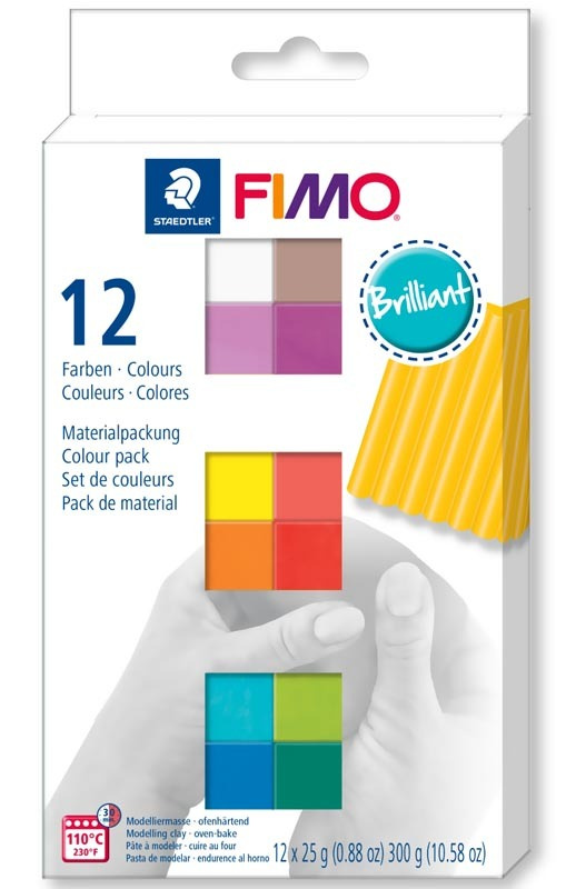 Комплект запекаемой полимерной глины Fimo Soft 8023 C12-2 Бриллиантовые цвета (12х25 г.) 12 блоков разных #1