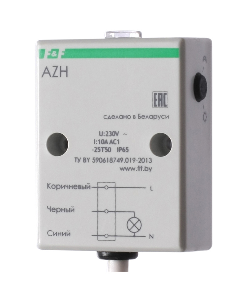 Фотореле AZH встроен. фотодатчик монтаж на плоскость 230В 10А 1 НО IP65 F&F EA01.001.001  #1