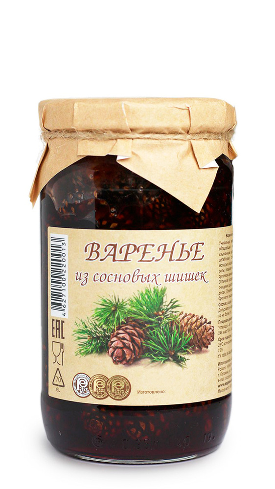 Варенье из сосновых шишек, стеклянная банка (вареньеизшишек), 480 гр ...