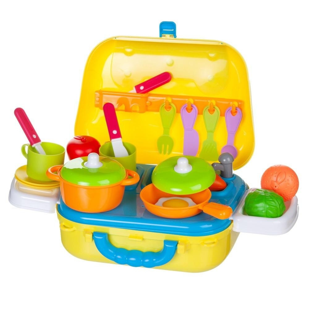 Кухня чемодан детская игровая складная набор юного шеф-повара 25 предметов для девочек  #1