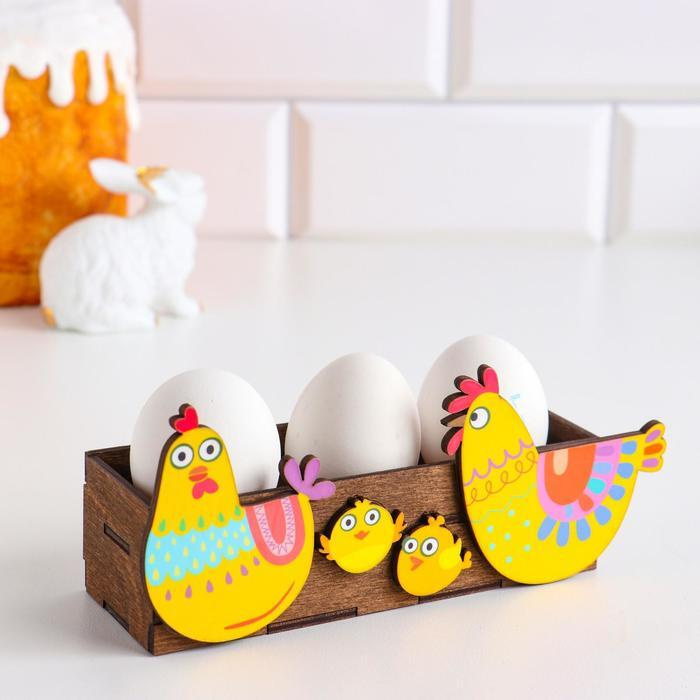 Подставка для 3 яиц "Курицы", фанера / 6765262 #1