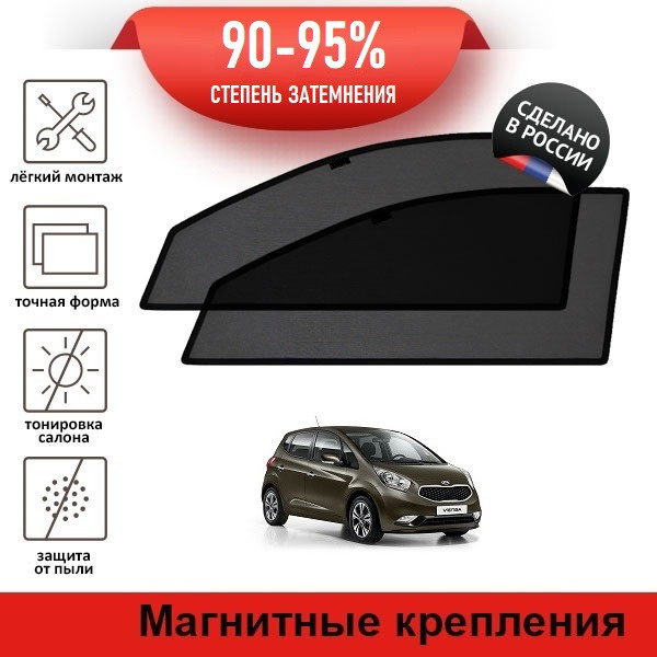 Каркасные шторки LATONIK PREMIUM на Kia Venga 1 рестайлинг (2014-2017) хэтчбек 5d на передние двери на #1