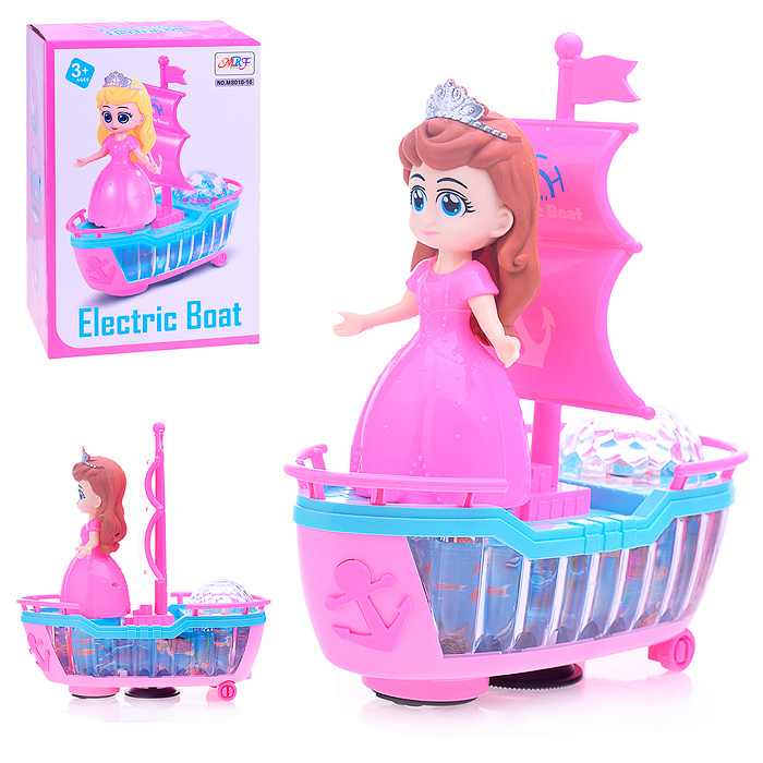 Лодка игрушечная для детей UralToys Водный транспорт M8018-16 на батарейках, в коробке  #1