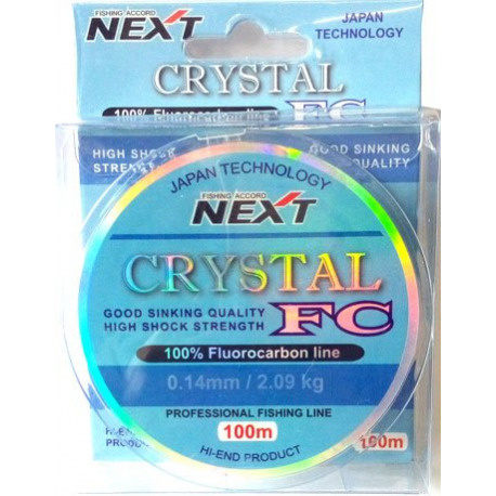 Next, Флюорокарбон Crystal FC, 100м, 0.24мм, 6.38кг, прозрачная #1