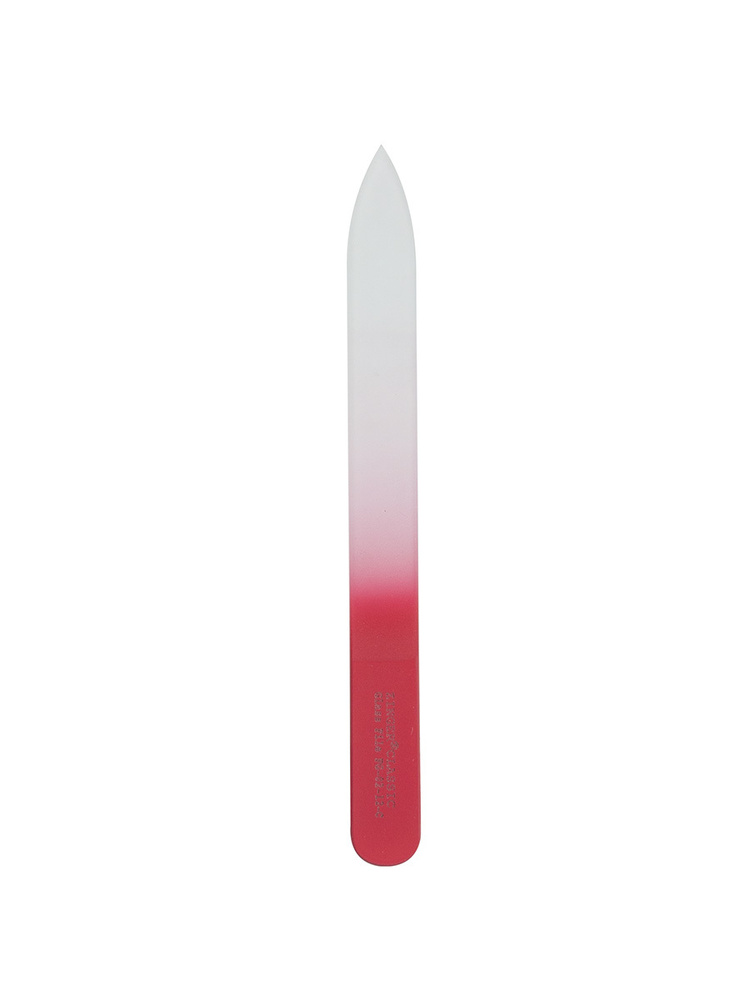 Zinger Пилочка для ногтей стеклянная (FG-02-12-С) 2-сторонняя (120 мм) красного цвета, пилка маникюрная #1