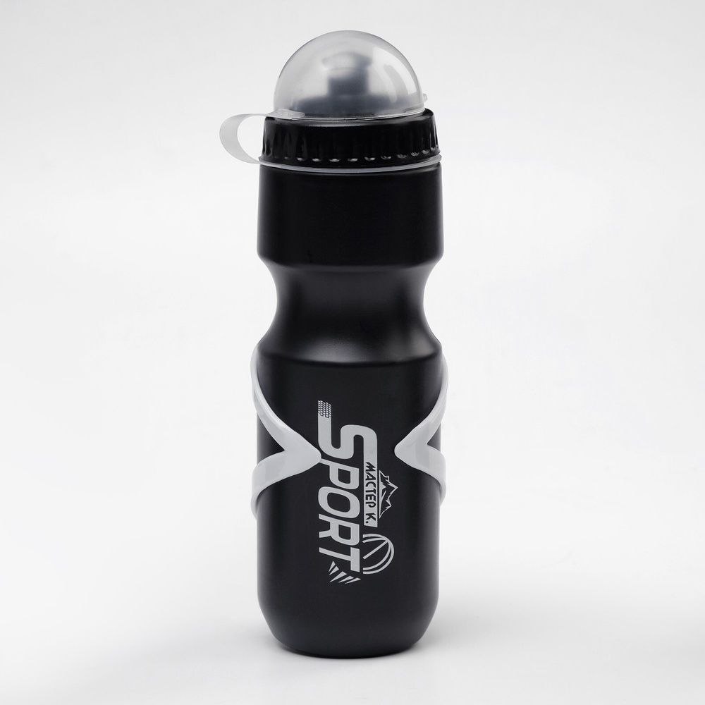 Бутылка для воды велосипедная "Мастер К", объем 750 мл, с креплением, цвет чёрный  #1