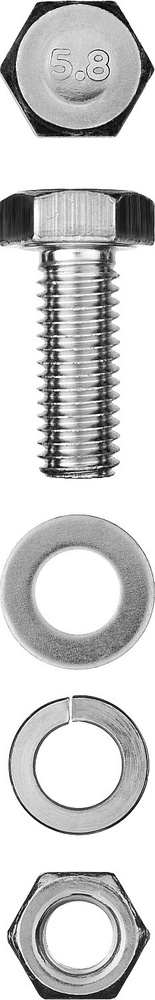 ЗУБР Болт M6 x 16 мм, головка: Шестигранная, 12 шт. #1