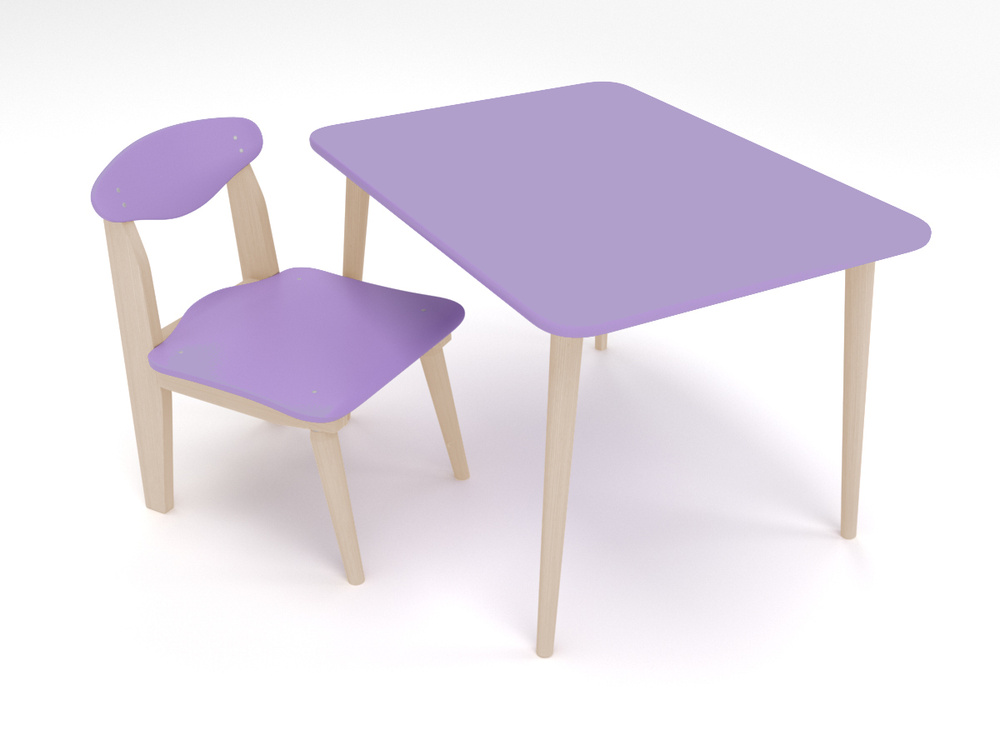 Детский стол и стул Модерн, сиреневый, набор мебели для детей от 2 до 8 лет  #1