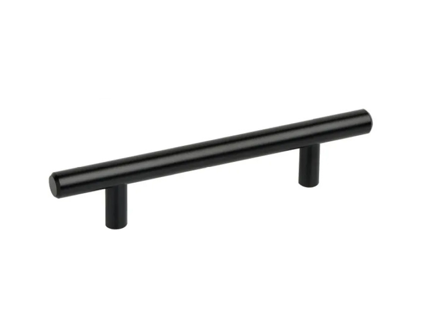 Мебельная ручка - рейлинг из нержавеющей стали 160мм / 210мм, D12мм, чёрный 1 шт  #1