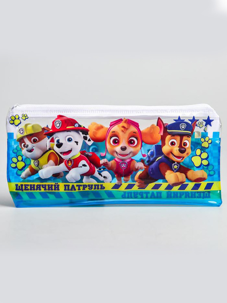 Пенал школьный Paw Patrol Щенячий патруль, Скай, Чейз, Маршалл и Крепыш, прозрачный, 21х9,5 см  #1