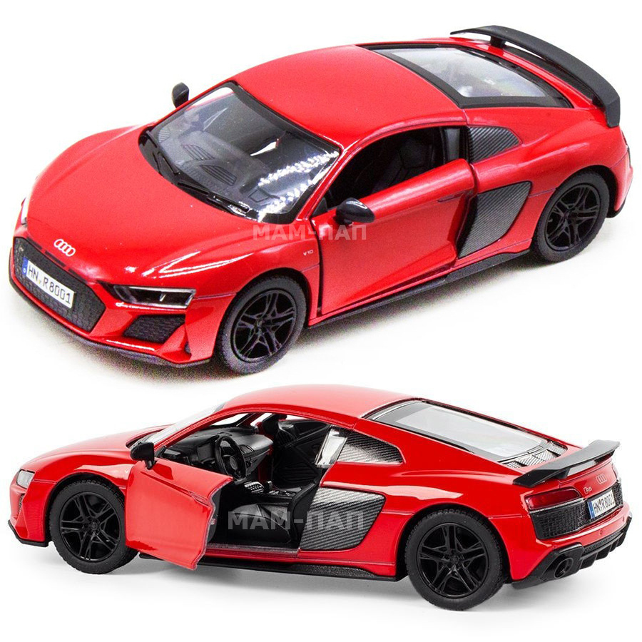 Машинка металлическая Kinsmart 1:36 2020 Audi R8 Coupe 5422DKT инерционная, двери открываются / Красный #1