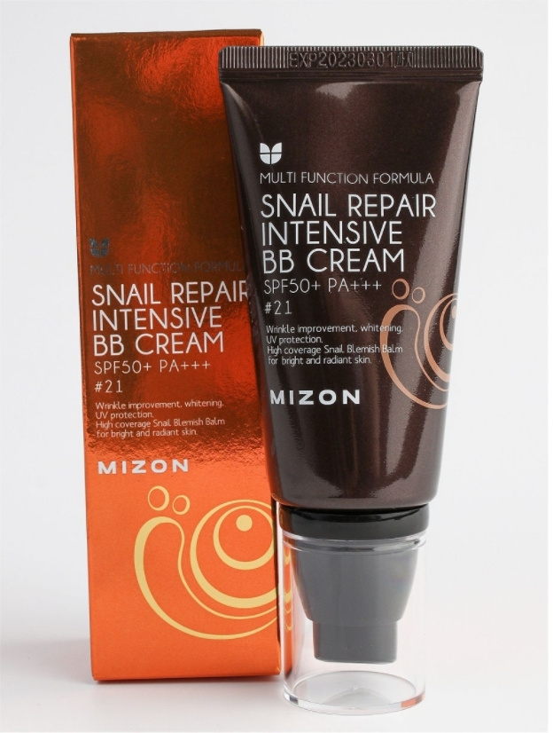 Mizon Snail Repair Intensive BB Cream SPF50+ РА+++ #21 ББ-крем с экстрактом муцина улитки 50мл  #1