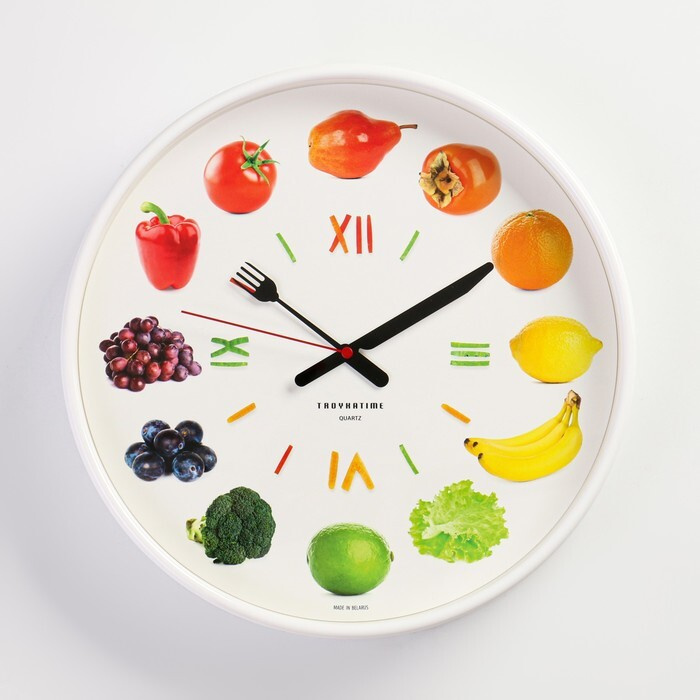 Часы настенные, серия: Кухня, "Овощи и фрукты", d 30 см #1