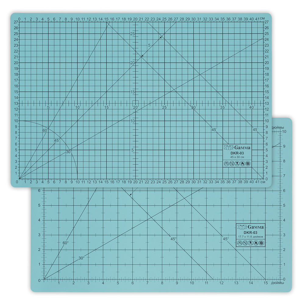 VDKR-03 Мат-коврик для резки и кроя двусторонний 45 х 30 см с нескользящим покрытием  #1