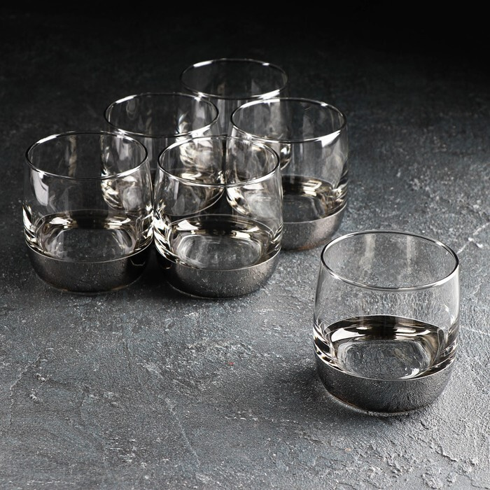 Набор стаканов для виски "Поло", 310 мл, 6 шт, цвет напыления серебряный  #1