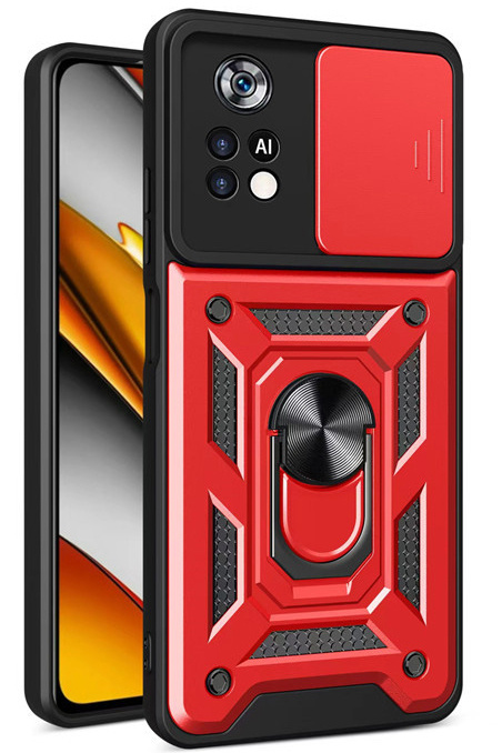 Чехол противоударный armors для Xiaomi Poco X4 Pro 5G / Поко Х4 Про 5G с защитой камеры (Красный)  #1