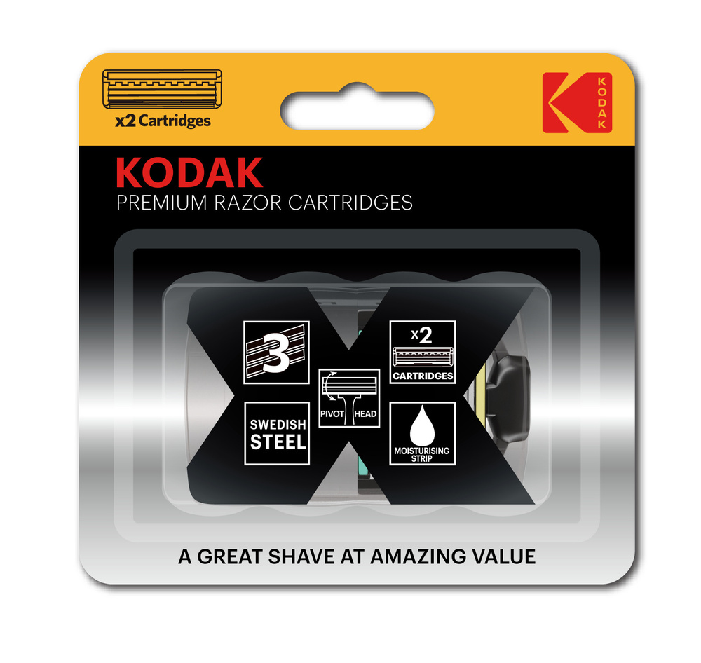 Сменные кассеты для бритья мужские Kodak Premium Razor многоразовые 3 лезвия / Сменные картриджи для #1