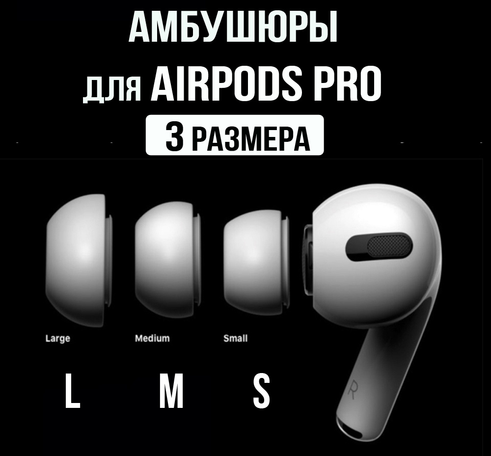 Силиконовые, сменные насадки для наушников Apple Airpods Pro/ амбушюры для Airpods Pro, TORUS (Набор #1