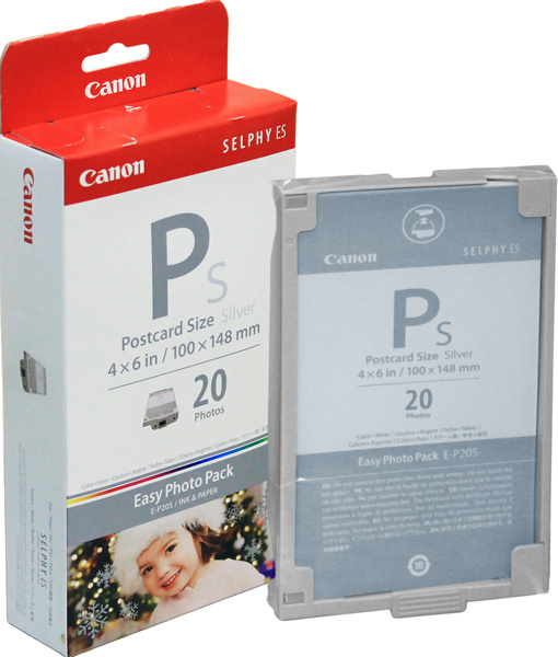 Картридж и бумага Canon E-P20S Silver (2365B001) сублимационный на 20 отпечатков серебристого цвета (100x148 #1