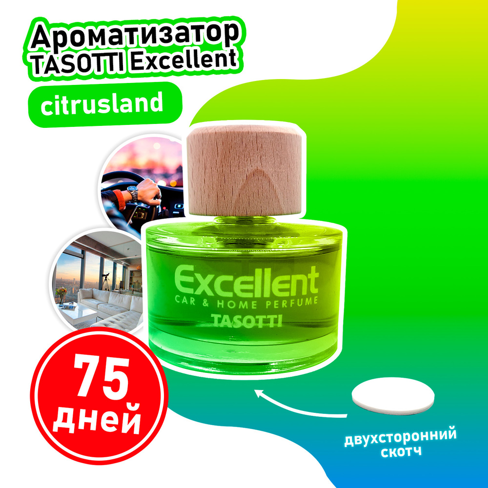 Ароматизатор Tasotti "Excellent. Citrusland" Цитрусовый, спрей с деревянной крышкой 60 мл  #1