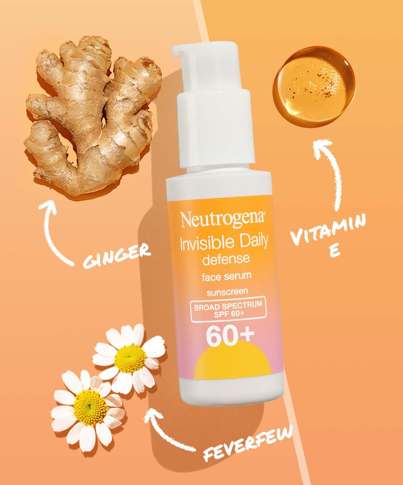 Neutrogena Солнцезащитная крем сыворотка для лица SPF 60 50 мл, увлажнение и питание, база под макияж #1