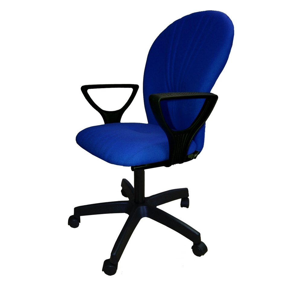 Кресло компьютерное "OAZIS" сине-черная ткань, пиастра, стул офисный  #1