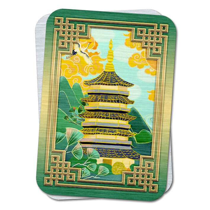 Магическая карта Фэн-Шуй Пагода, оберег от сглаза и порчи, талисман удачи, кошельковый сувенир - амулет #1