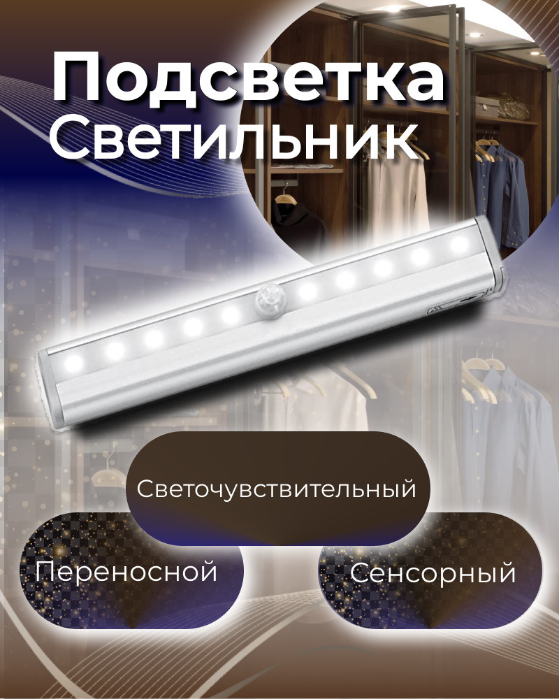 Подвесной настенный светильник на полку и шкаф, портативная ...