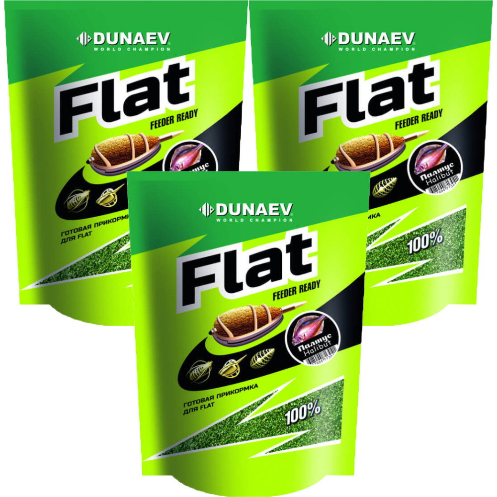 Прикормка Dunaev FLAT Feeder Ready Палтус (3 упаковки/ 3 кг) #1