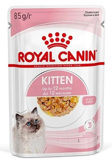 Влажный корм Royal Canin Kitten Instinctive для котят (кусочки в желе), с мясом, 85 гр.х 28 шт.  #1