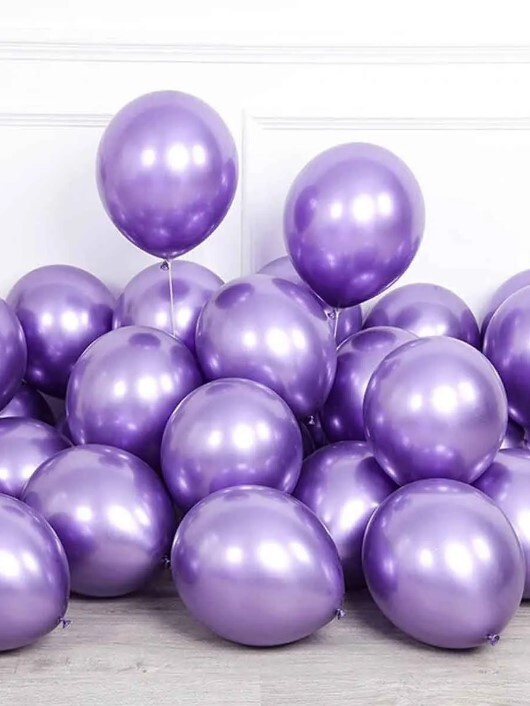 Воздушные шары 25 шт / Фиолетовый, Хром / 30 см #1