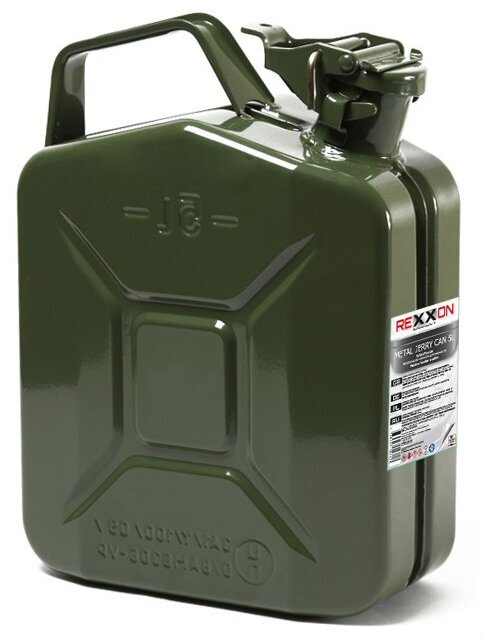 Канистра 5 литров для бензина металлическая Rexxon 434410 #1