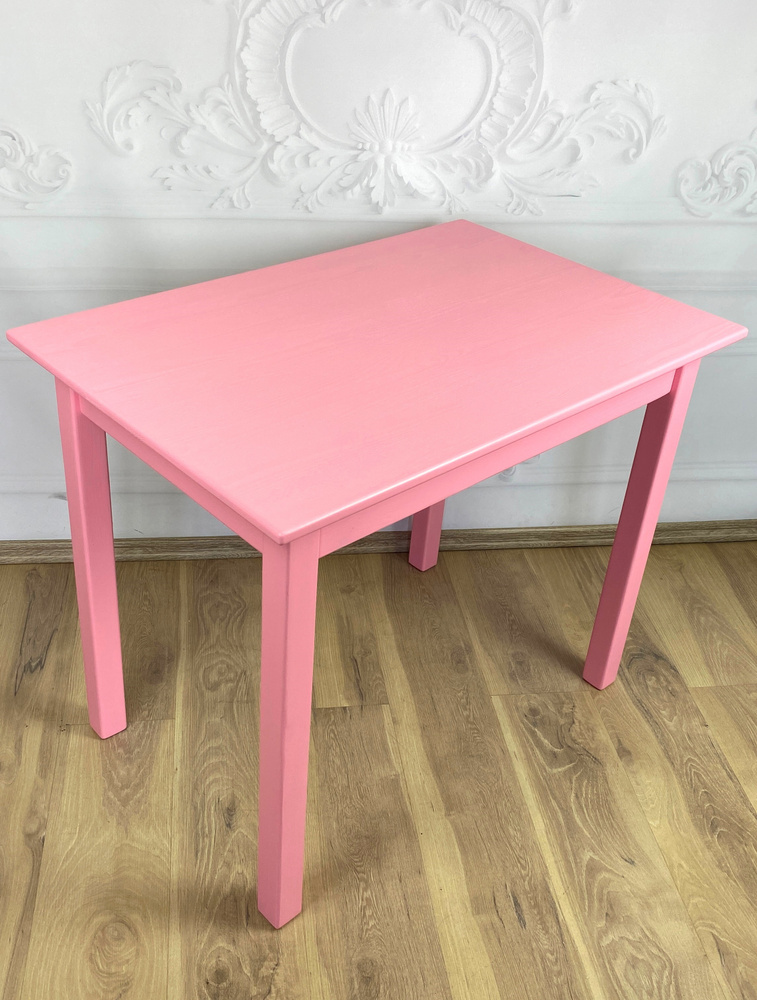 Стол из массива сосны Классика 20 мм 120х60х75 см цвет розовый кухонный прямоугольный деревянная столешница #1