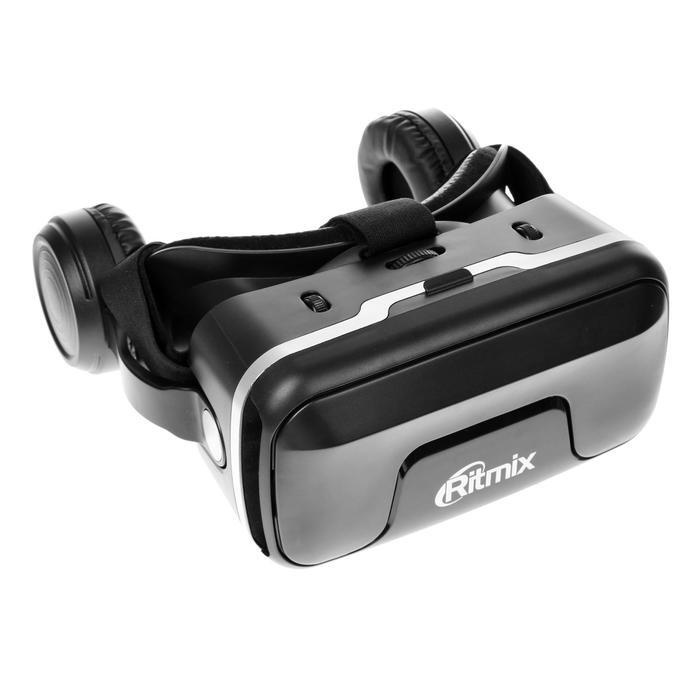 Очки виртуальной реальности Ritmix RVR-400, jack 3.5 мм, ширина смартфона до 80 мм, чёрные  #1