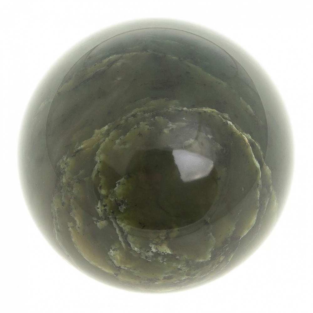 Шар из нефрита 7 см / сувенир из камня #1