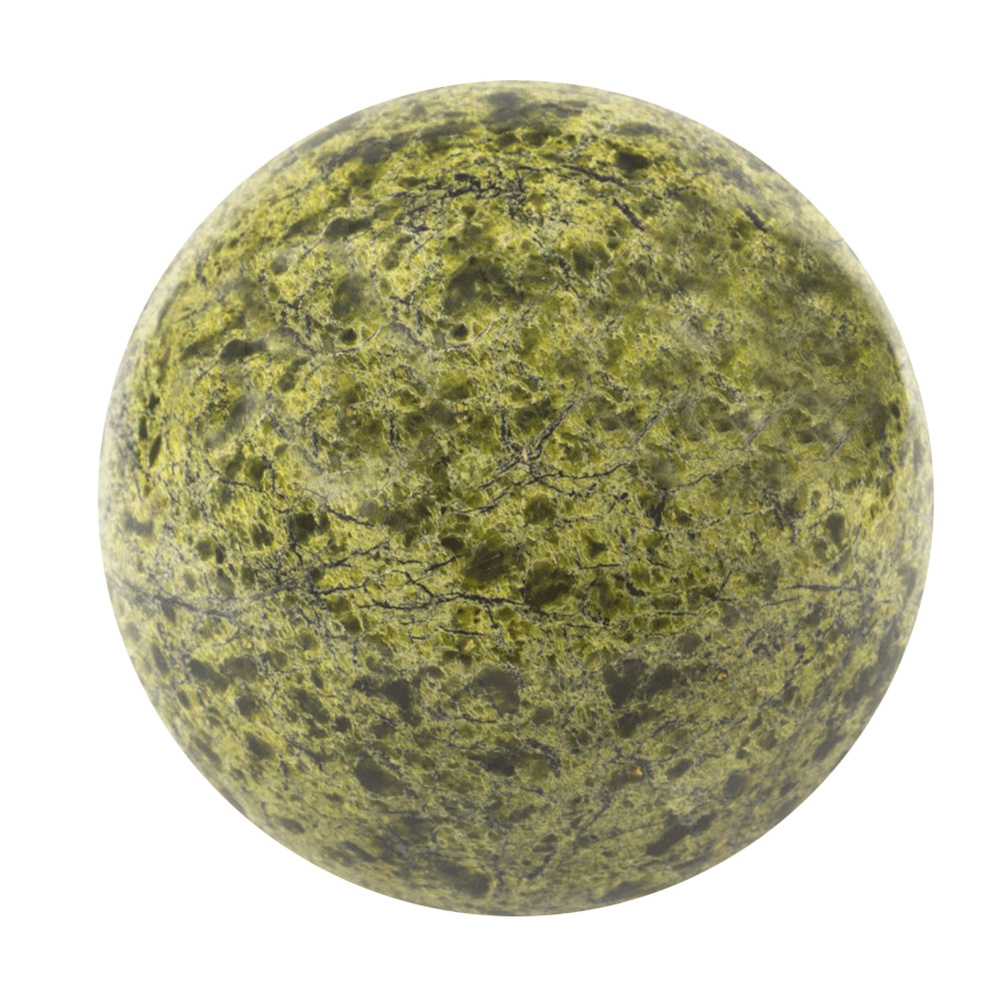 Шар из натурального змеевика 12,5 см / шар декоративный / шар для медитаций / каменный шарик / сувенир #1