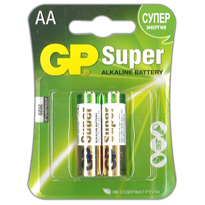 Батарейка AA щелочная GP Super Alkaline LR6 2BL в блистере 2шт #1