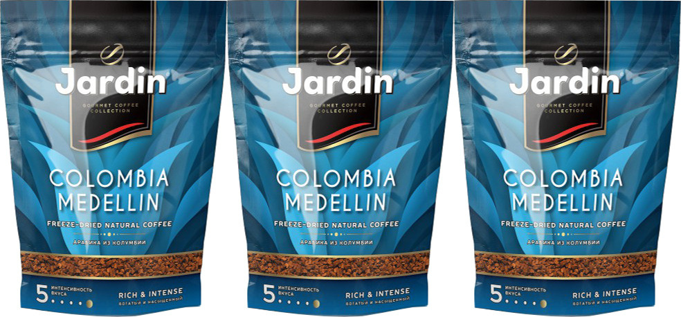 Кофе Jardin Colombia Medellin растворимый 150 г в упаковке, комплект 3 упаковки по 150 г  #1