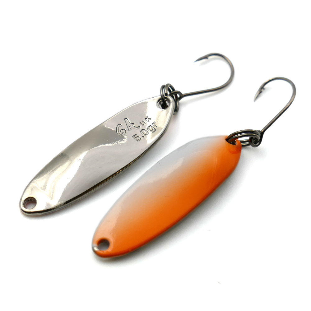 Колеблющаяся блесна Garry Angler River Mini-Spoon 5gr цвет #01 UV на форель, голавля, хариуса / Ловля #1