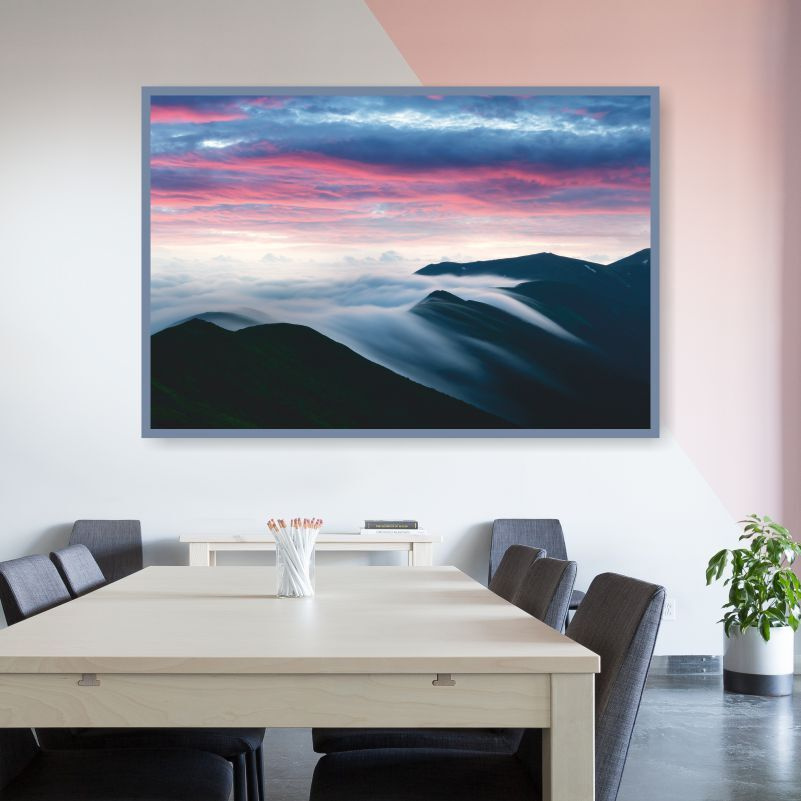 Холст для интерьера "Горы Туман" 70 х 50 см. Плакат / картина на стену для кухни / дома / спальни  #1